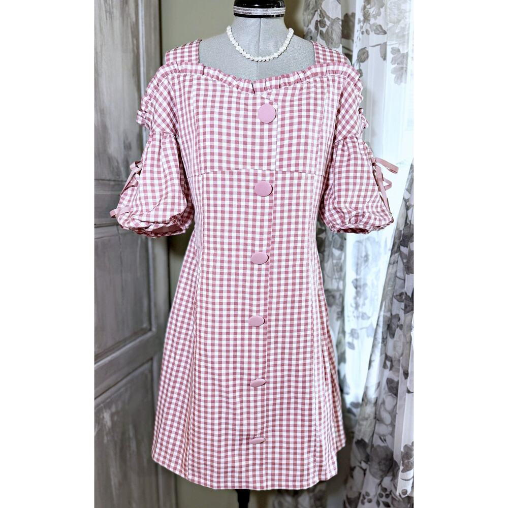 Liz Lisa Pink Gingham Check Mini Dress Jfashion Gyaru Himekaji Shoujo Girl Japan - Picture 7 of 16